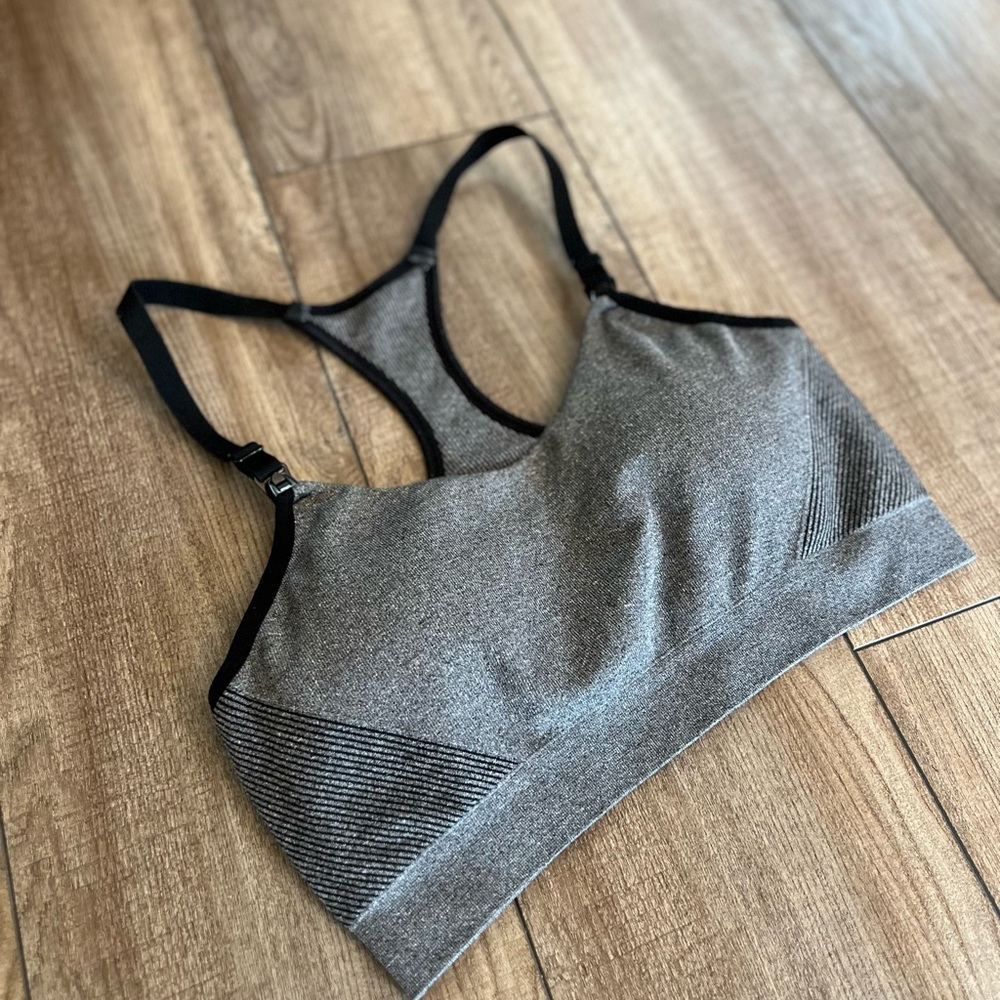 Large Auden Gray Racerback Nursing Sports Bra